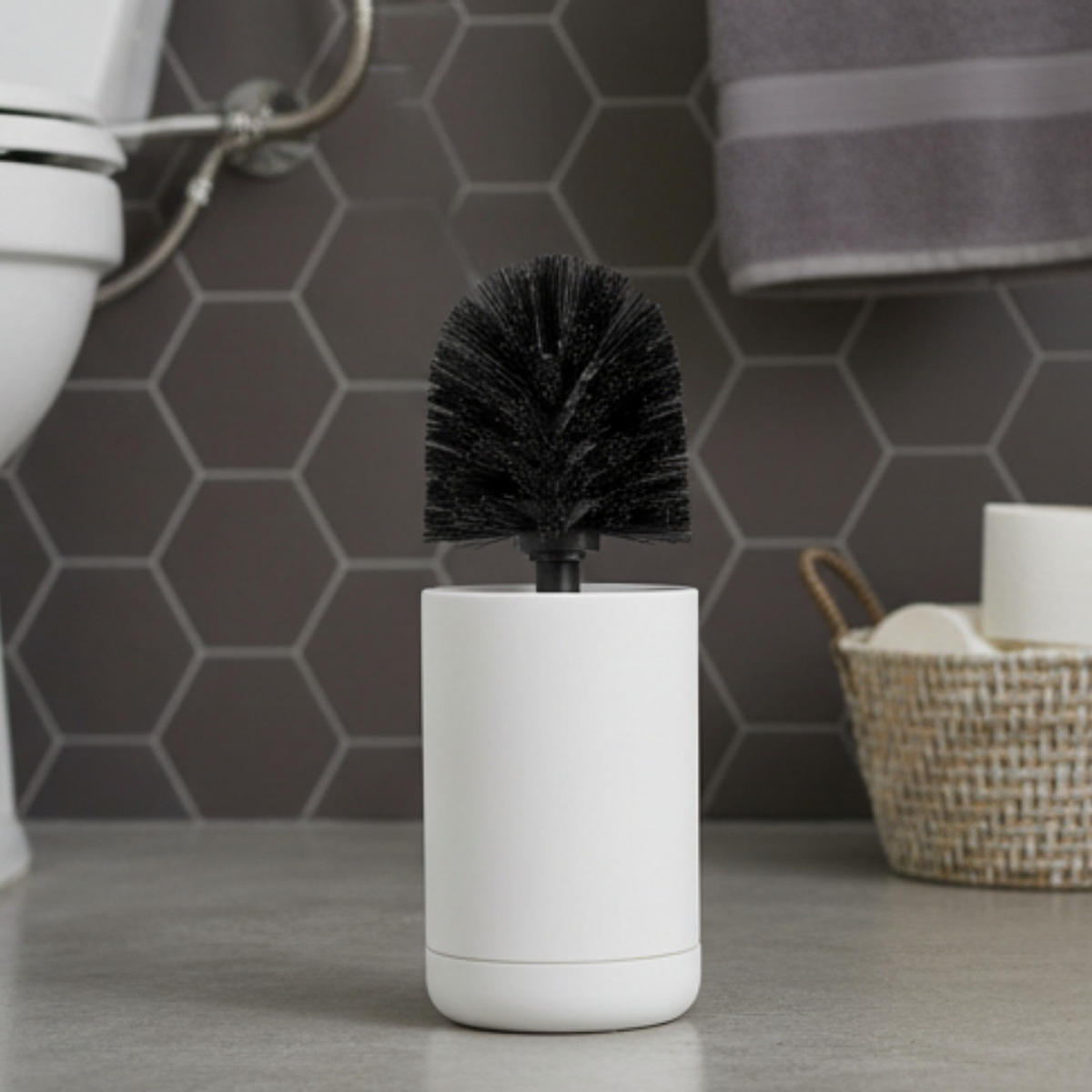 WC-BÜRSTENKOPF, Ersatz, 20 Stück, schwarz, 12 mm Gewinde, Toilettenbürste, WC-Bürste, Badezimmer, Ersatzkopf, Bürstenset, Hygienisch, Universal Set - Schwarz, Kunststoff (8/10cm) - Sena