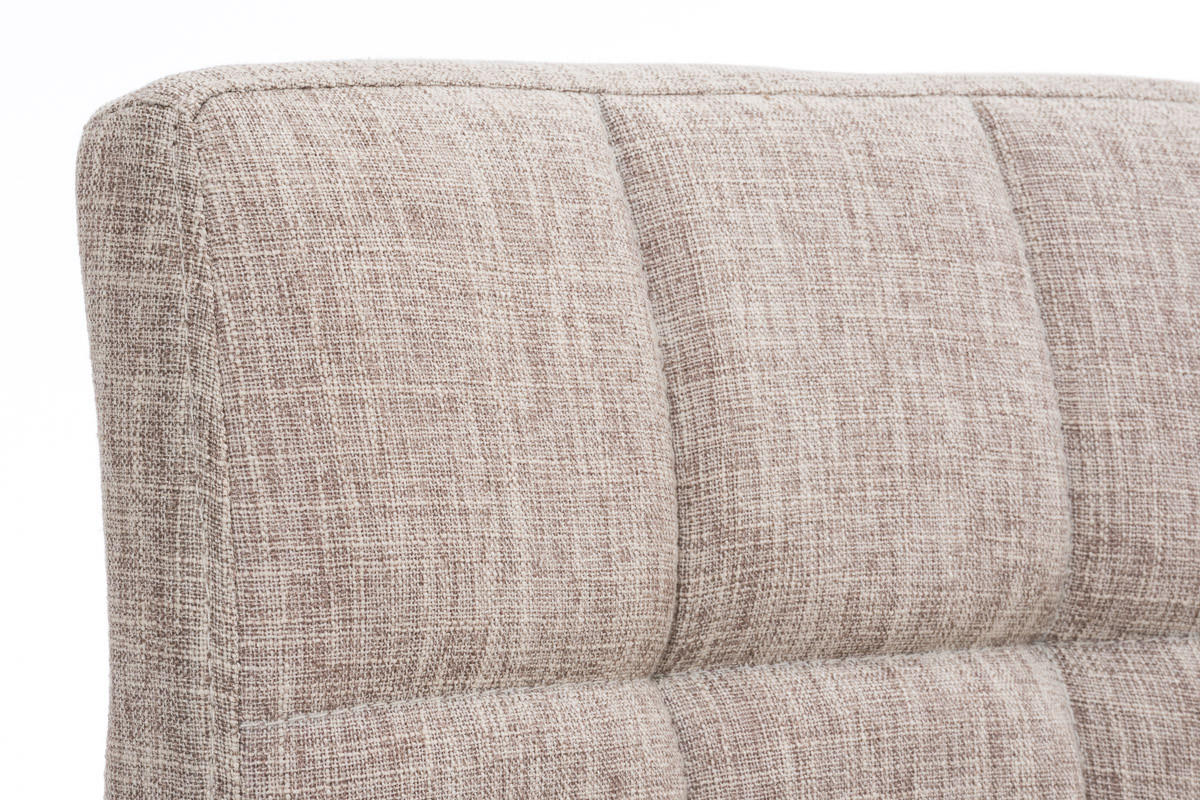 BARHOCKER Rezar Stoff Creme Silber - Creme, Textil/Metall (46/94/47cm) - DELUKE