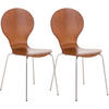BESUCHERSTUHL 2er Set Holz braun - Braun, Holz/Metall (43/86/45cm) - CLP