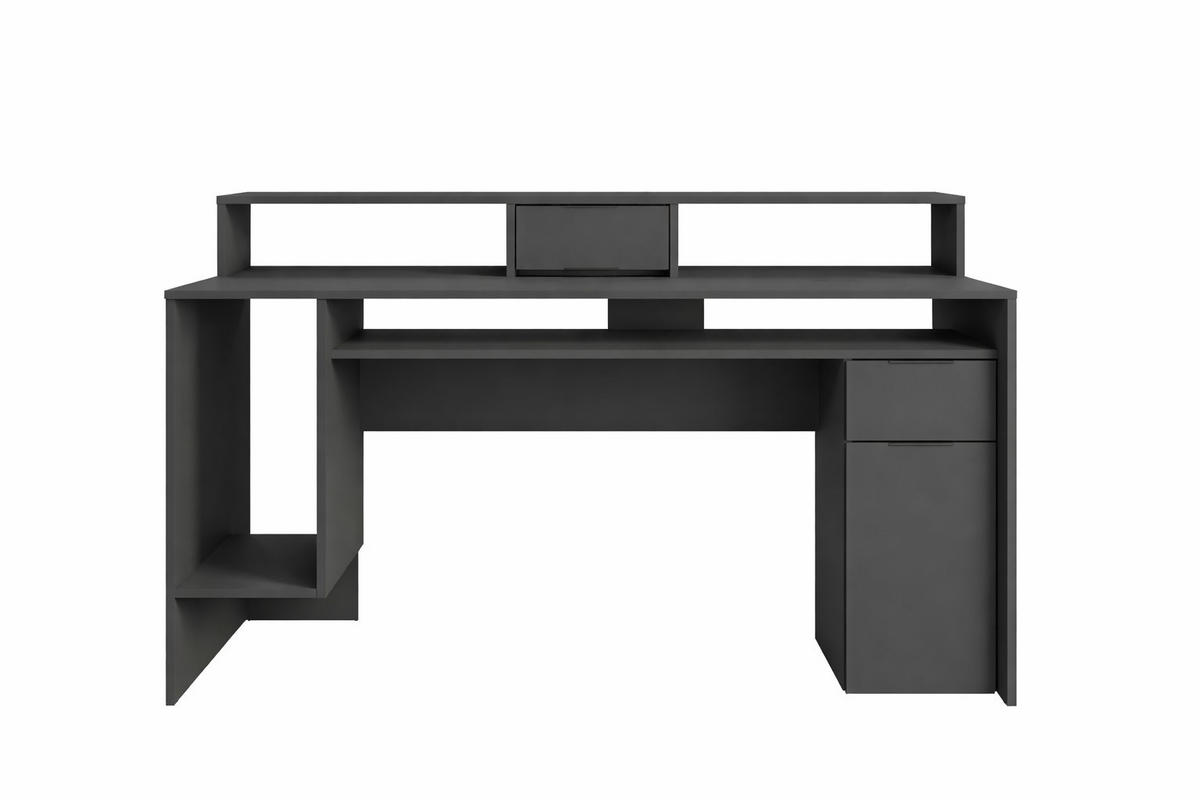 SCHREIBTISCH RADIX 160x70x91,5 cm Bürotisch Computertisch, Graphitfarben - Graphitfarben, Holzwerkstoff (70/160/91.5cm) - MASSENO