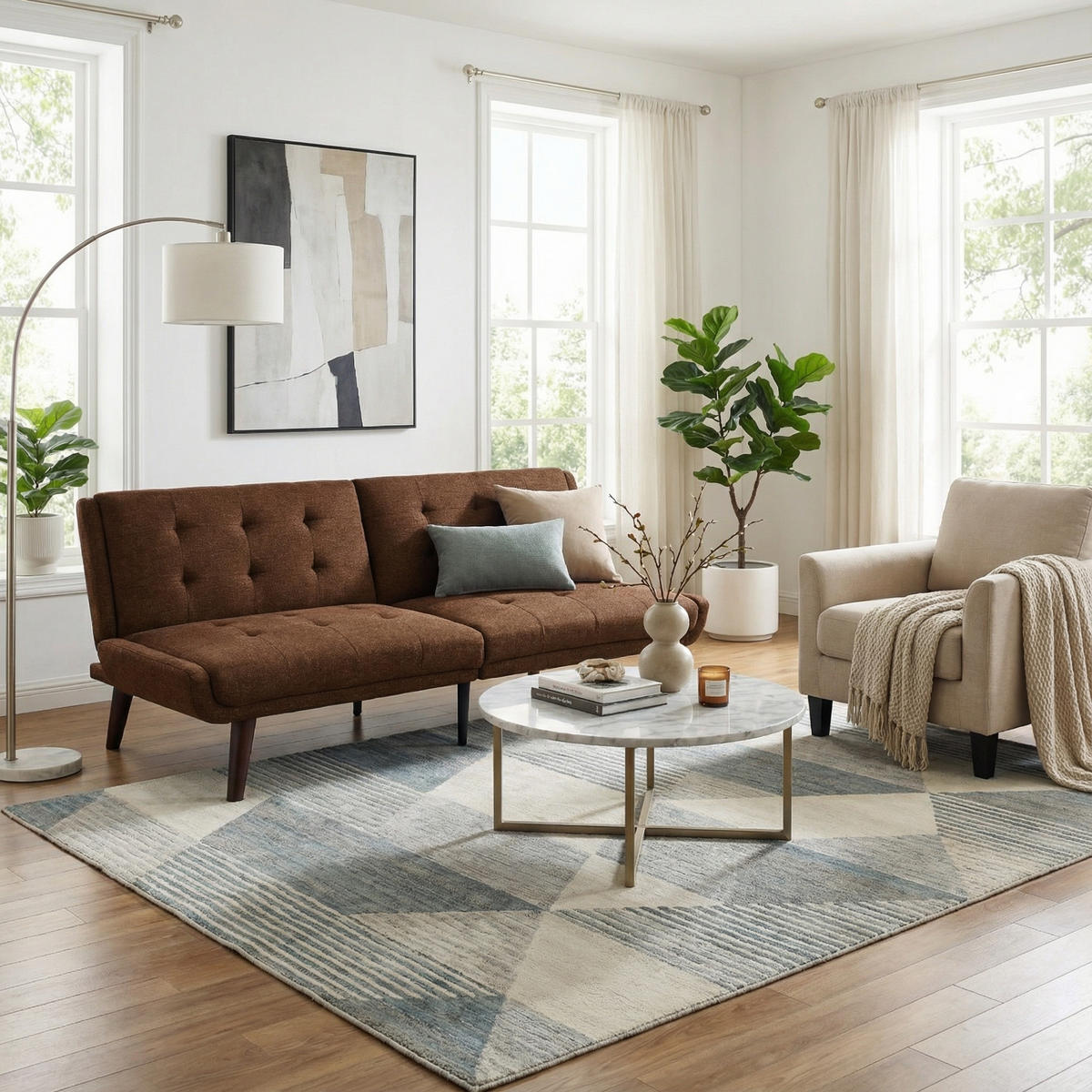 SCHLAFSOFA 157 cm breit mit Bettfunktion - Braun, Textil (157/70/51cm) - Urban Meuble