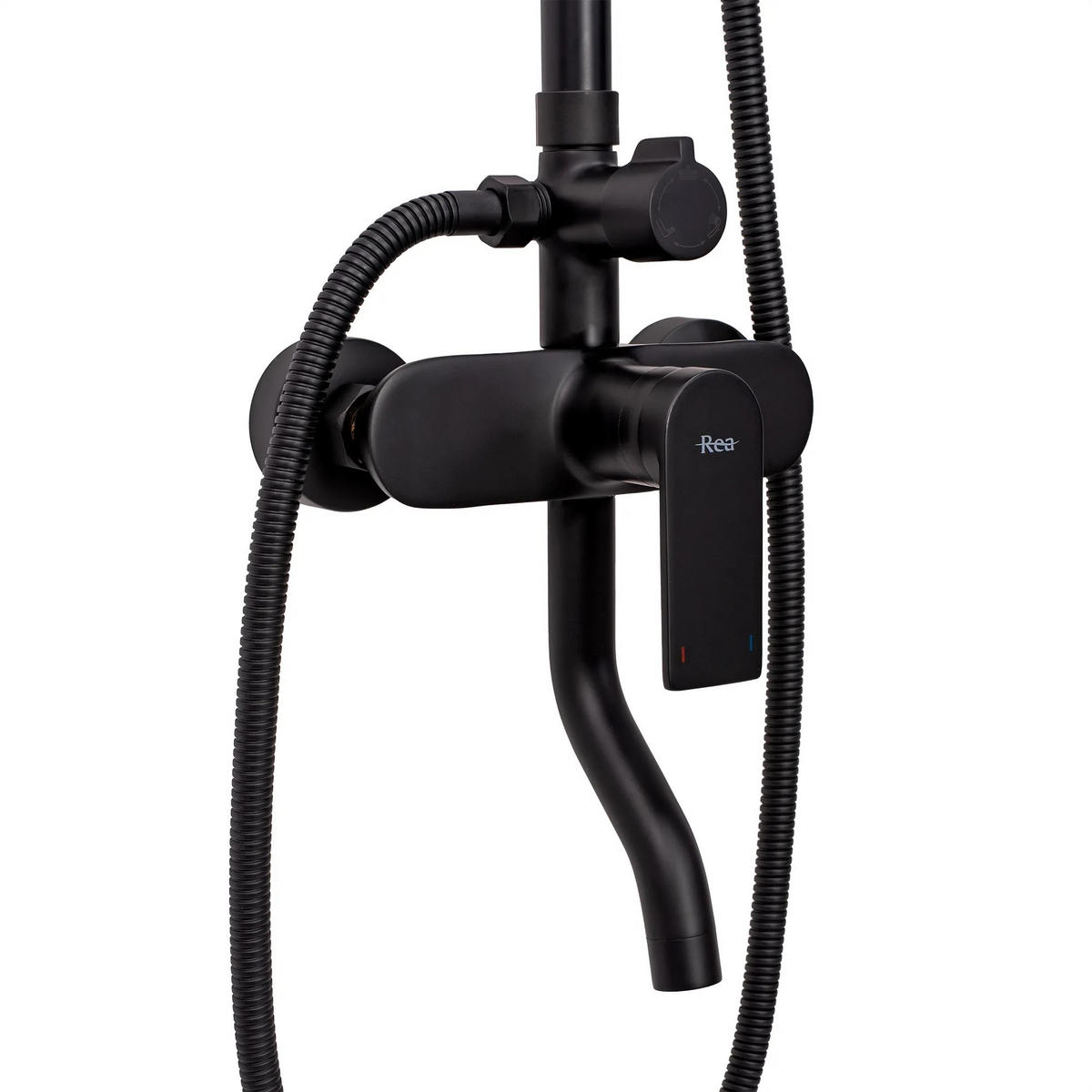 DUSCHGARNITUR Rea Verso Black - Schwarz, Metall (22/143.5/45.5cm) - REA