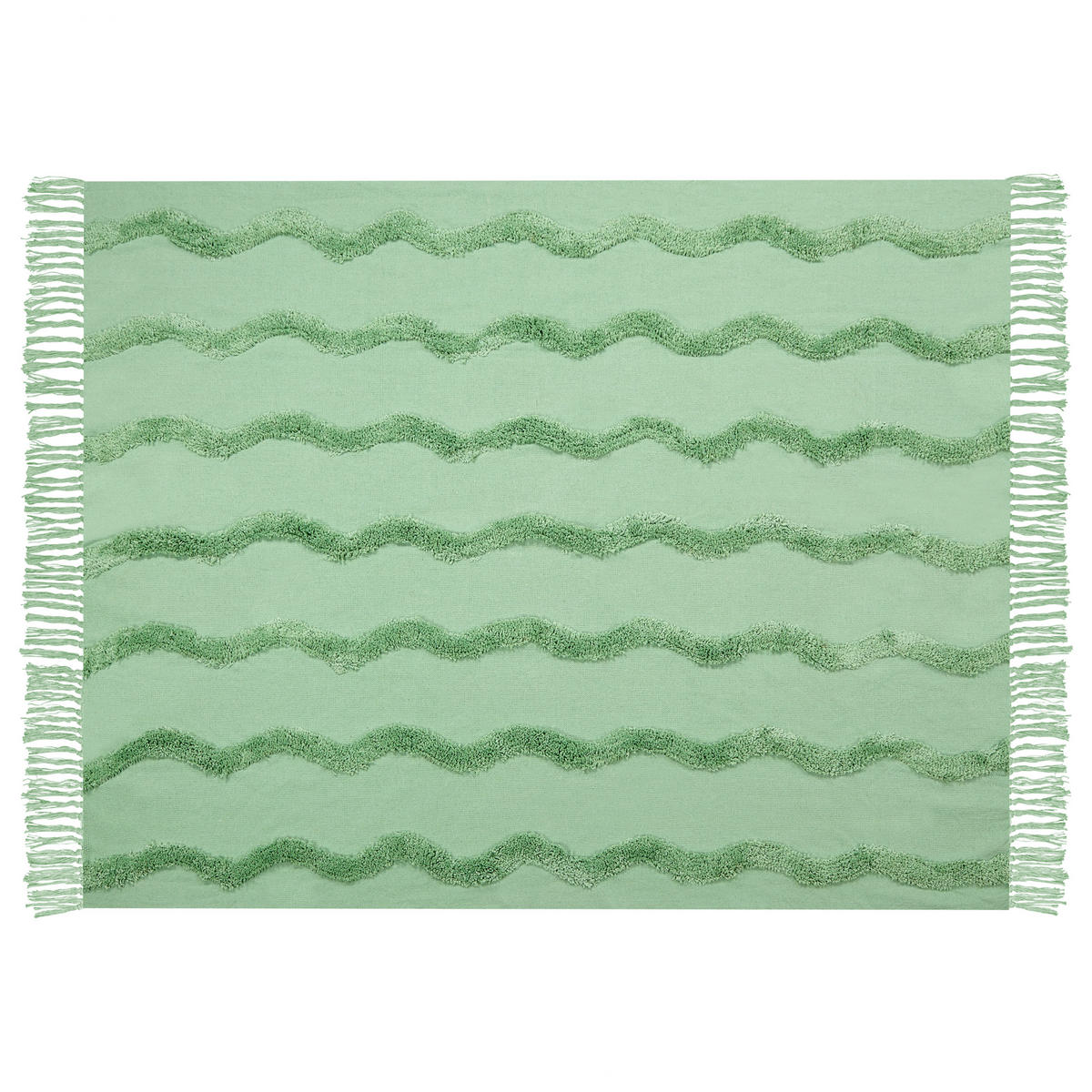 DECKE Hellgrün Khari 125/150 cm - Hellgrün, Naturmaterialen/Textil (125/150cm) - Beliani