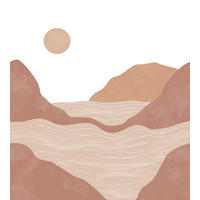 FOTOTAPETE Berglandschaft 250 x 279 cm - Terracotta, Papier (250/279cm) - ESTAhome