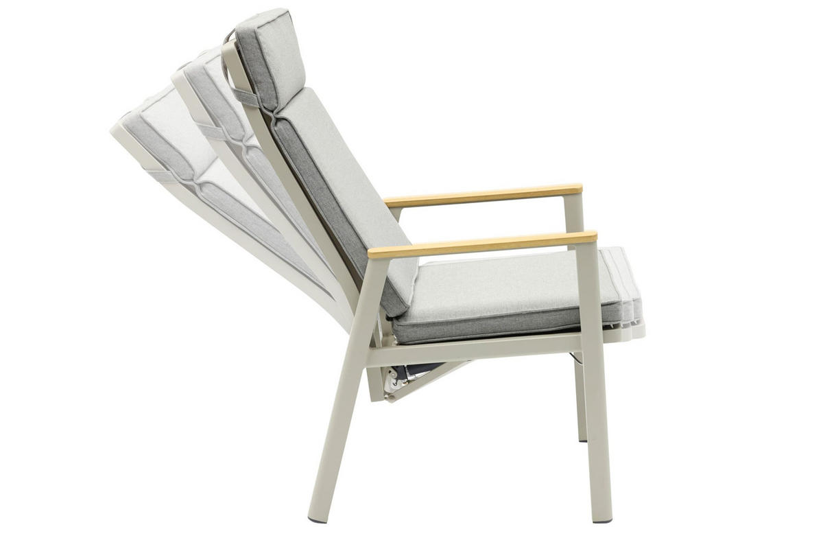 GARTENSTUHL Austin 109x67x60 cm, Aluminium, Taupe - Taupe, Metall (67/109/60cm) - dasmöbelwerk