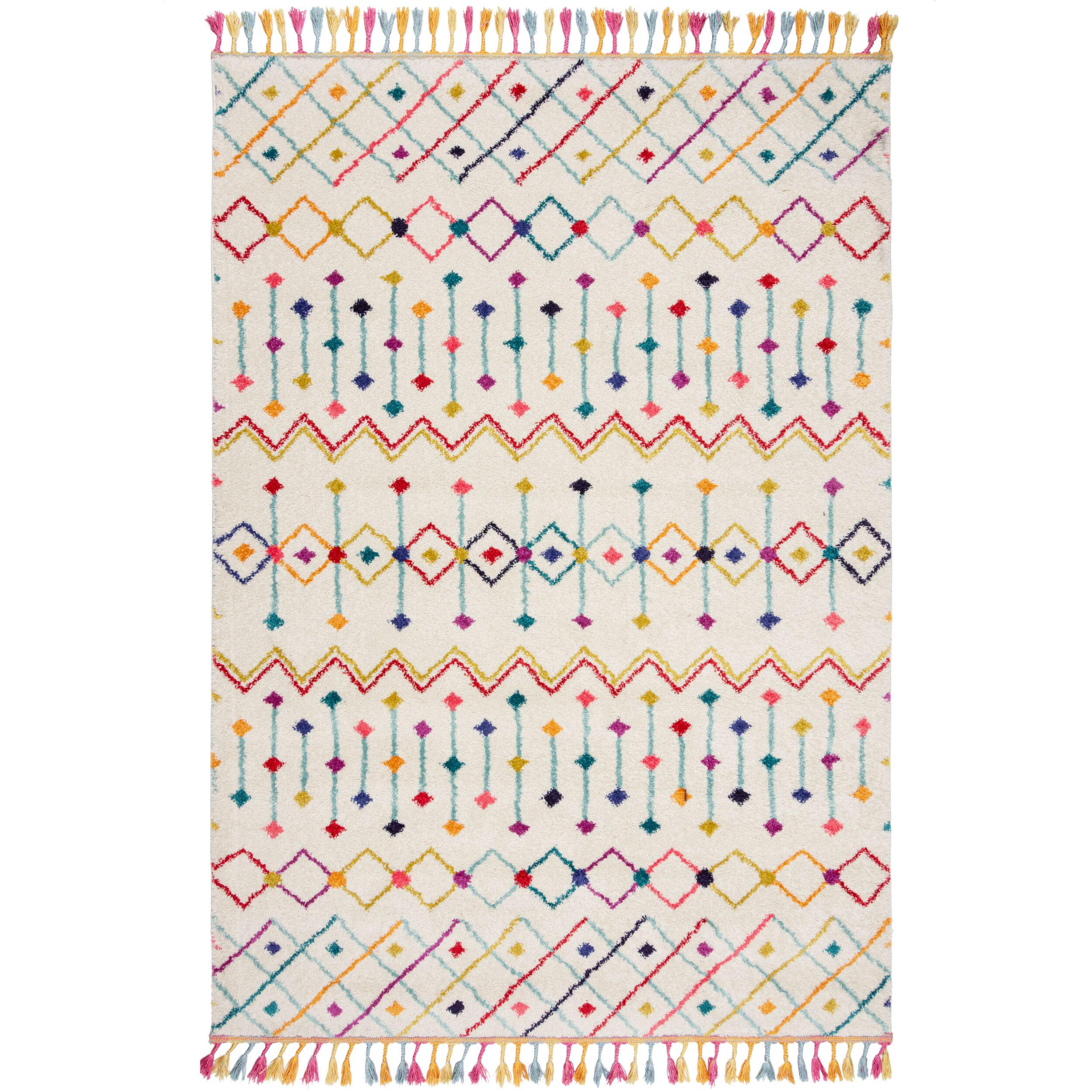 TEPPICH Berber-Design, mehrfarbig, mit Fransen ARUN GINA, Multi 160x230 cm - Multicolor, Textil (160/230cm) - KADIMA DESIGN