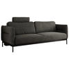 SOFA SALENTO Dunkelgrau Velvet - Dunkelgrau/Schwarz, Textil/Metall (221/82/101cm) - MKS