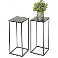 BLUMENSTÄNDER eckig (2er Set) Metall Schwarz 23/23/62,5 cm - Schwarz, Metall (23/62.5/23cm) - DanDiBo