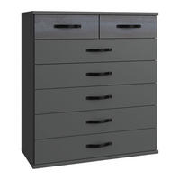 KOMMODE Duo2 Graphit / Digitalprint Steel-Optik 91 / 40 / 106cm - Graphitfarben/Grau, Holz/Holzwerkstoff (91/106/40cm) - Wimex