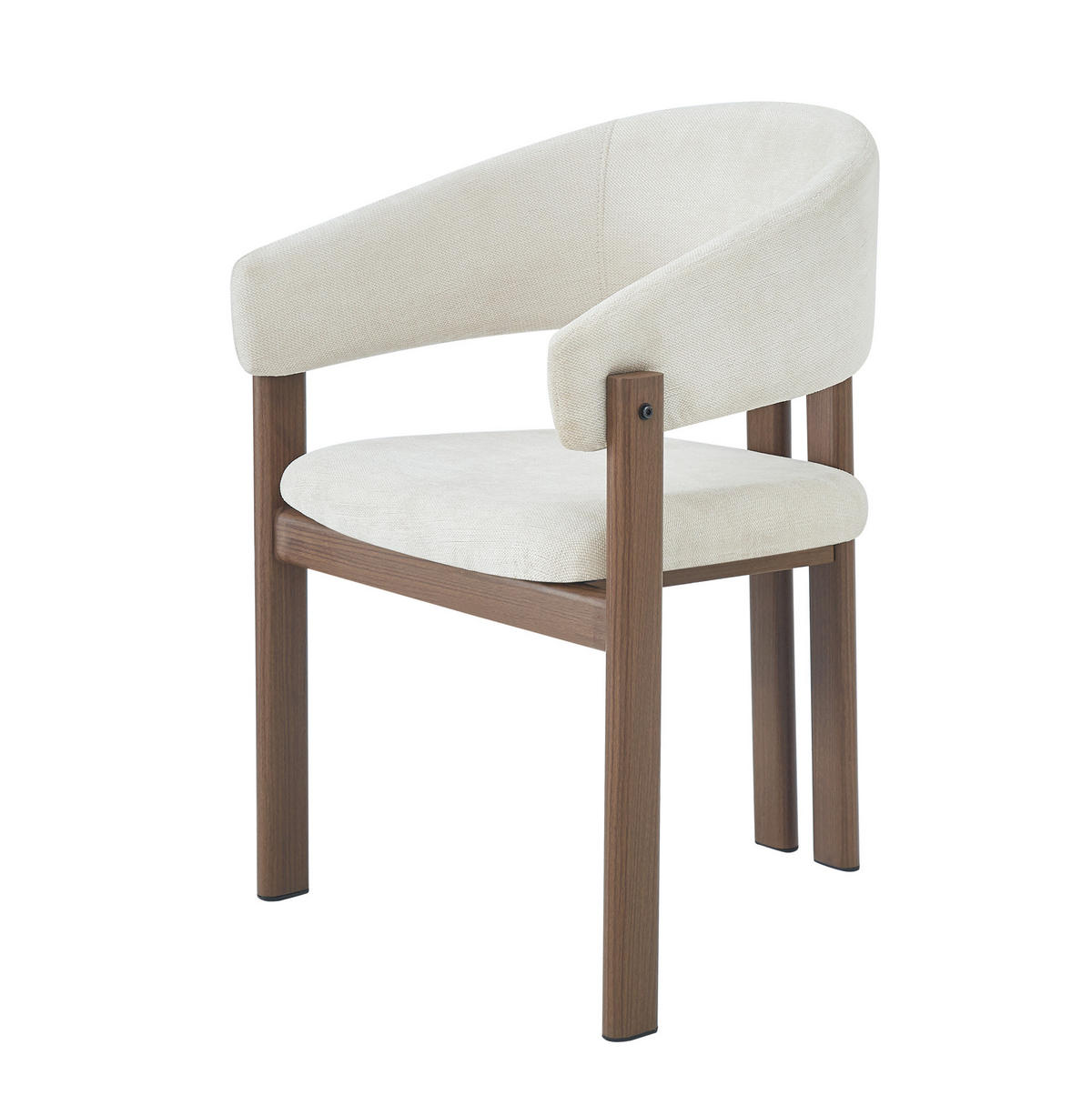 ESSZIMMERSTUHL 2er-Set mit Armlehnen Walnuss/Beige - Walnussfarben, Holz (52.5/83/61.5cm) - Meubliv