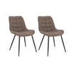 ESSZIMMERSTUHL IKALO - Farbe: Grau/Braun, Menge: 2 - Graubraun, Textil/Metall (61.5/79.8/50.5cm) - Home Deluxe