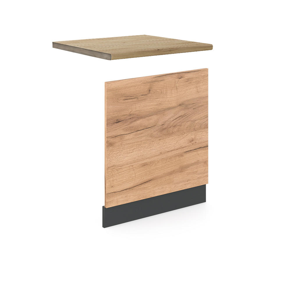 FRONTBLENDE R-Line Goldkraft Eiche 60 cm, AP Eiche - Anthrazit/Eiche Wotan, Holzwerkstoff (60/57.2/1.6cm) - Vicco