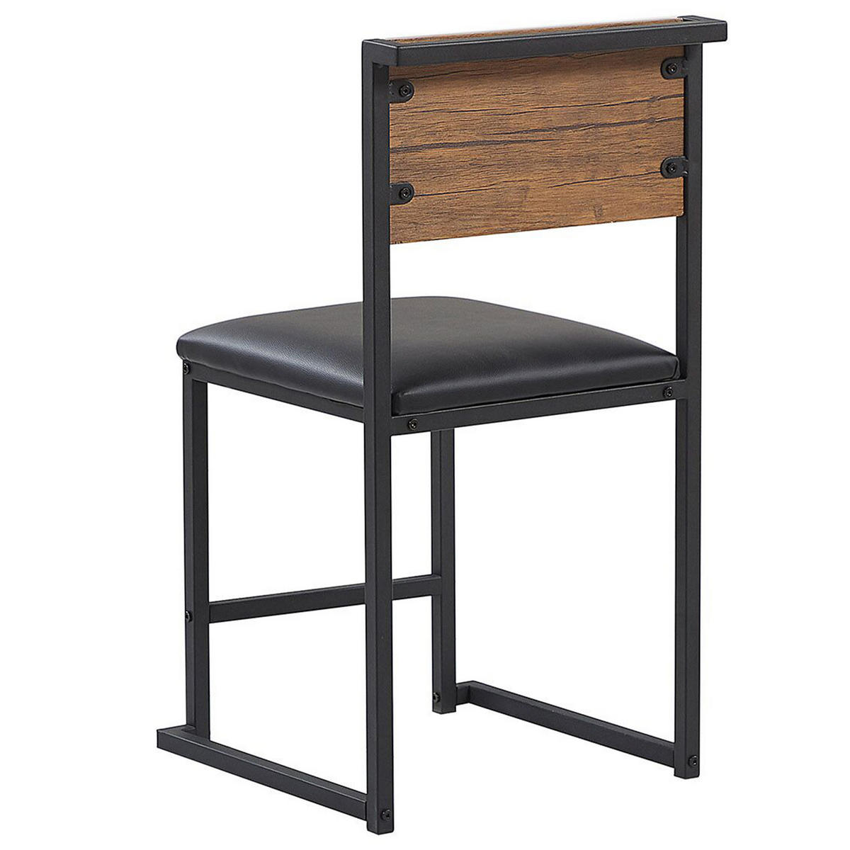 ESSGRUPPE Dunkelbraun, Schwarz Stahl 4-Sitzer 110/70 cm Burton - Dunkelbraun, Holzwerkstoff (106/76/70cm) - Beliani