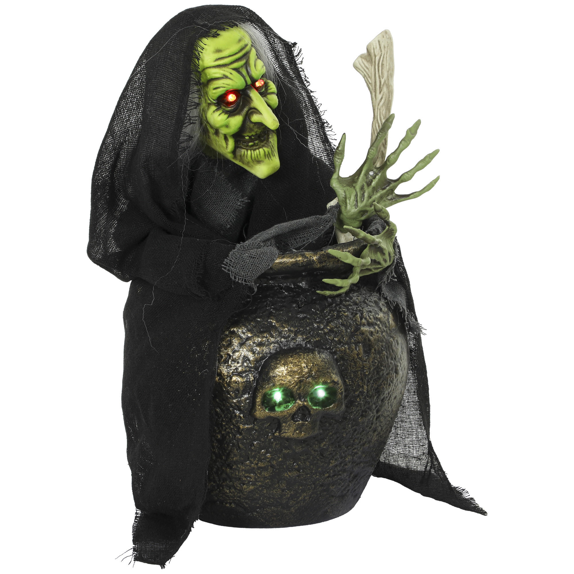 ANIMIERTE-HALLOWEEN-DEKORATION Metall Polyester Schwarz - Schwarz, Kunststoff (27/47/28cm) - HOMCOM