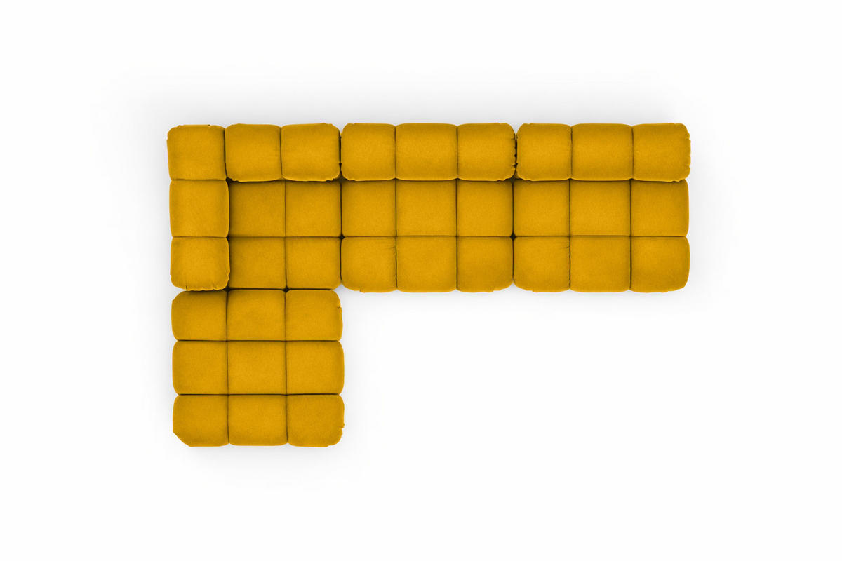 ECKSOFA L-Form Modulare, Veloursstoff Salvador, Gelb, Links, Selia - Gelb, Holz (285/160cm) - Kaiser Möbel