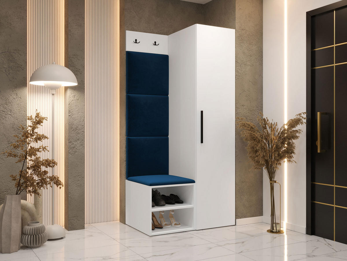 GARDEROBEN-SET Medi III - Blau/Schwarz, Holzwerkstoff/Kunststoff (40/191/50cm) - MIRJAN24