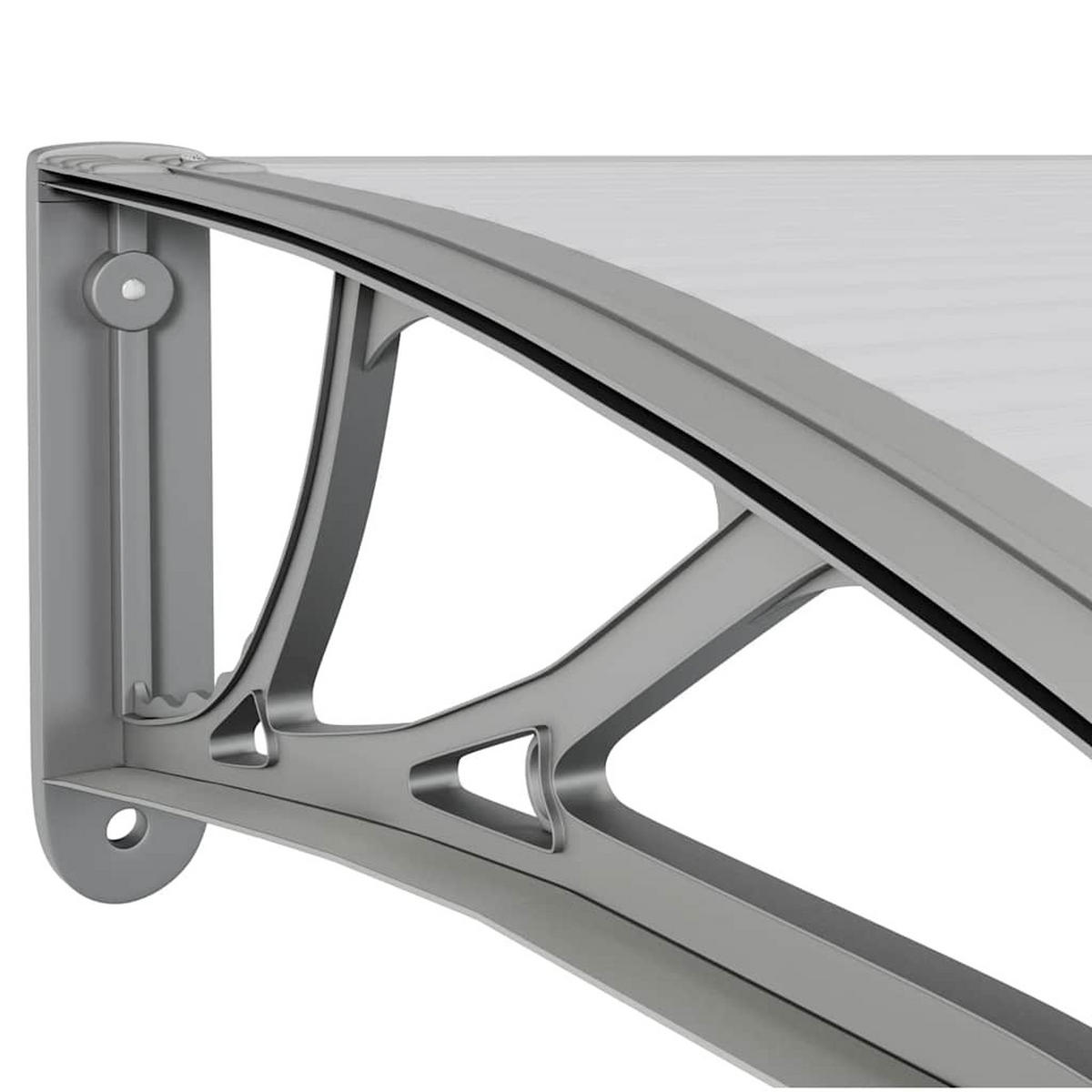 TÜRVORDACH Grau 400/100 Cm Polycarbonat - Grau, Kunststoff (100/25/400cm) - vidaXL
