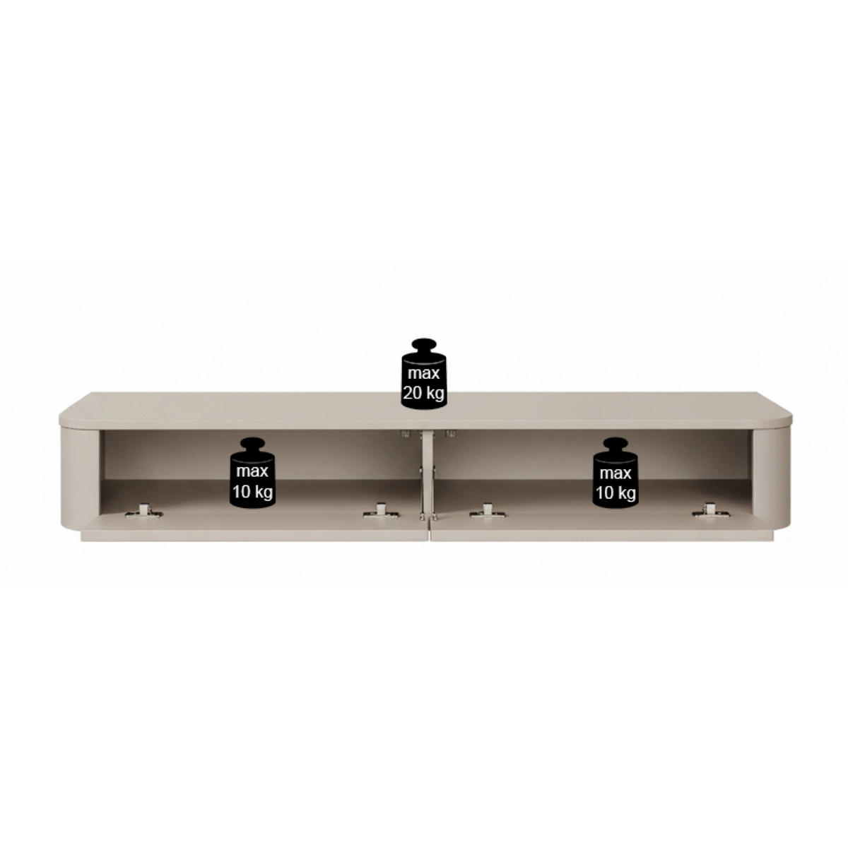 TV stolík Luvio závesný kašmírovo sivý 140/20/39 cm - taupe, kompozitné drevo (140/20/39cm) - Selsey
