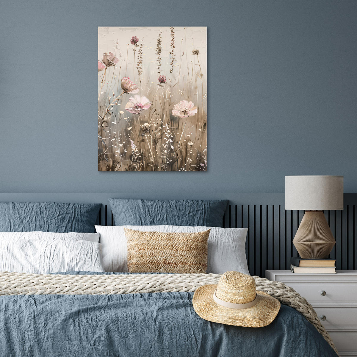 POSTER Blumen - Rosa - Modern - Beige 60x80 cm - Beige, Papier (60/80/0.1cm) - MuchoWow