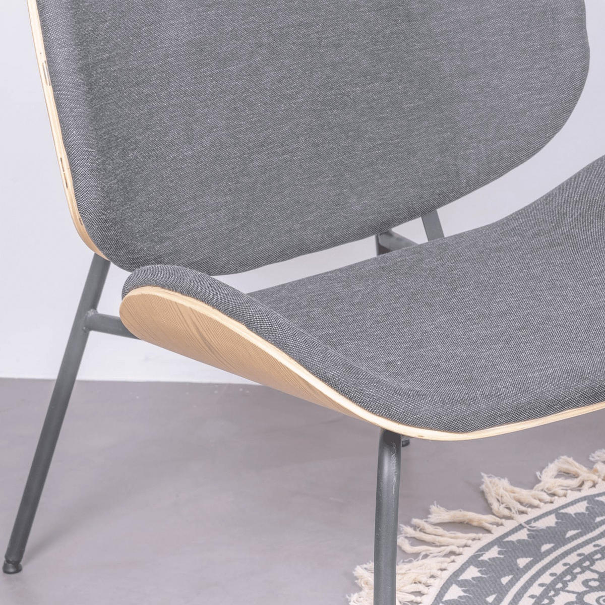 SESSEL Baumwolle Grau - Grau, Holz (61/83/79cm) - Nest Dream