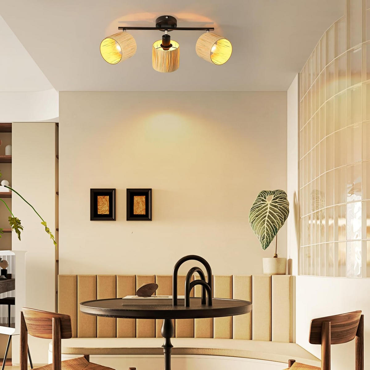 DECKENSTRAHLER Flammhafen 17.5/16.5/45 cm - Schwarz, Metall (45/17.5/16.5cm) - ZMH