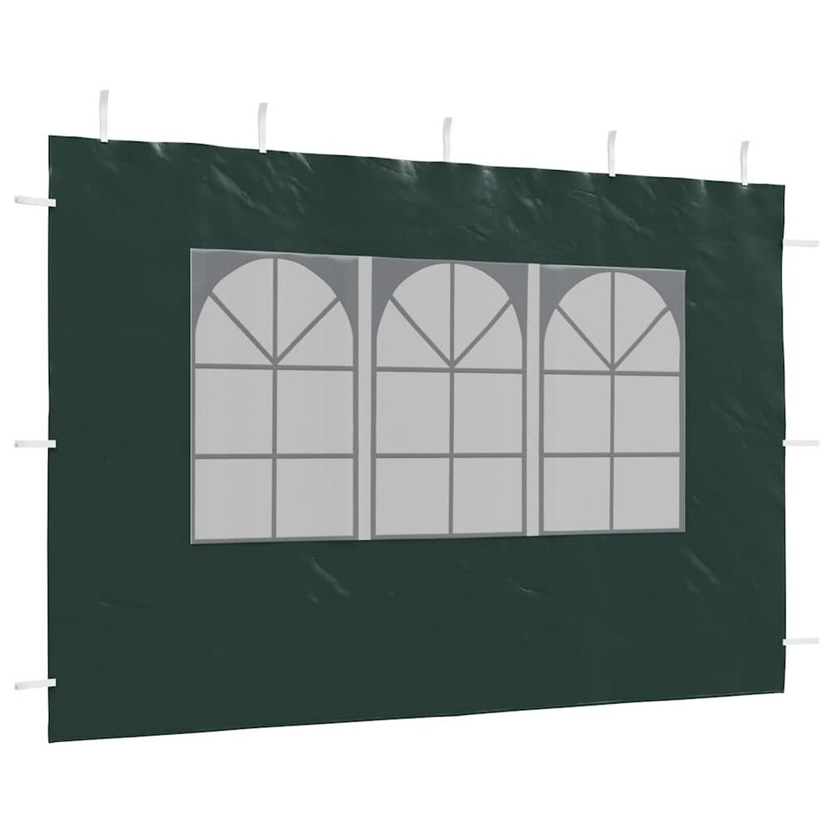 PARTYZELT-SEITENWÄNDE 2 Stück Mit Fenster Pe Grün - Grün, Kunststoff (300/195cm) - vidaXL