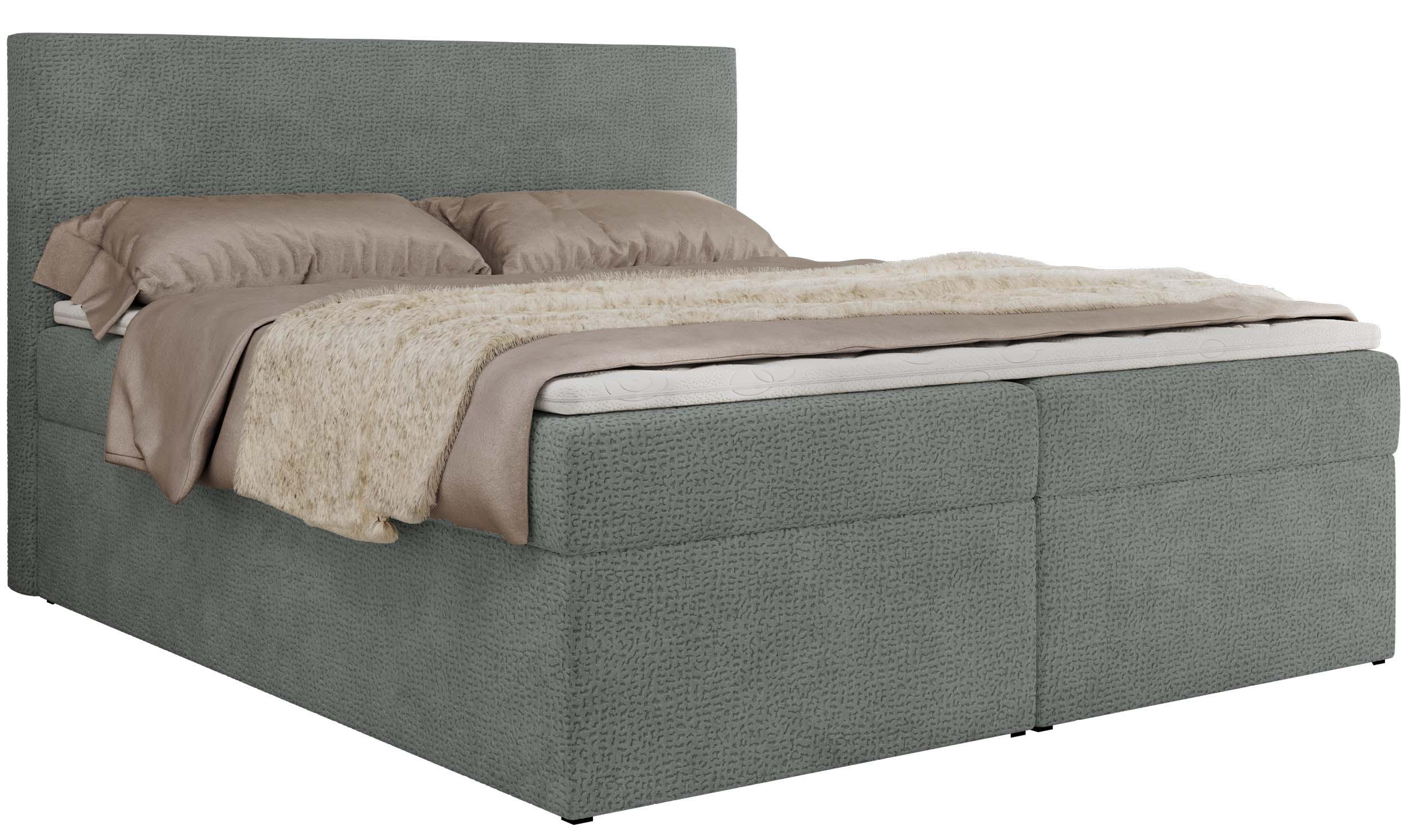 BOXBETT JAGUAR 200/200 - Grau Struktur - H4 - Grau, Holz/Textil (200/200cm) - MKS