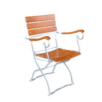 BIERGARTENSTUHL BERGWIESE Mit Armlehne 1-Sitzer 89x42x42cm Eschenholz Silber/Braun - Braun, Holz (42/89/42cm) - CHEFGASTRO
