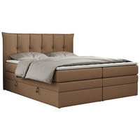 BOXSPRINGBETT PREMIUM 10 KING 120/200 Braun Kunstleder - H3 - Braun, Holz/Textil (120/200cm) - MKS