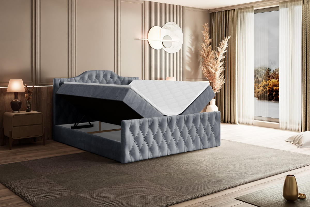 BOXBETT VILA-1-Z - 120x200 cm - H3 - Grau - Grau, Holzwerkstoff (120/200cm) - ALTDECOR