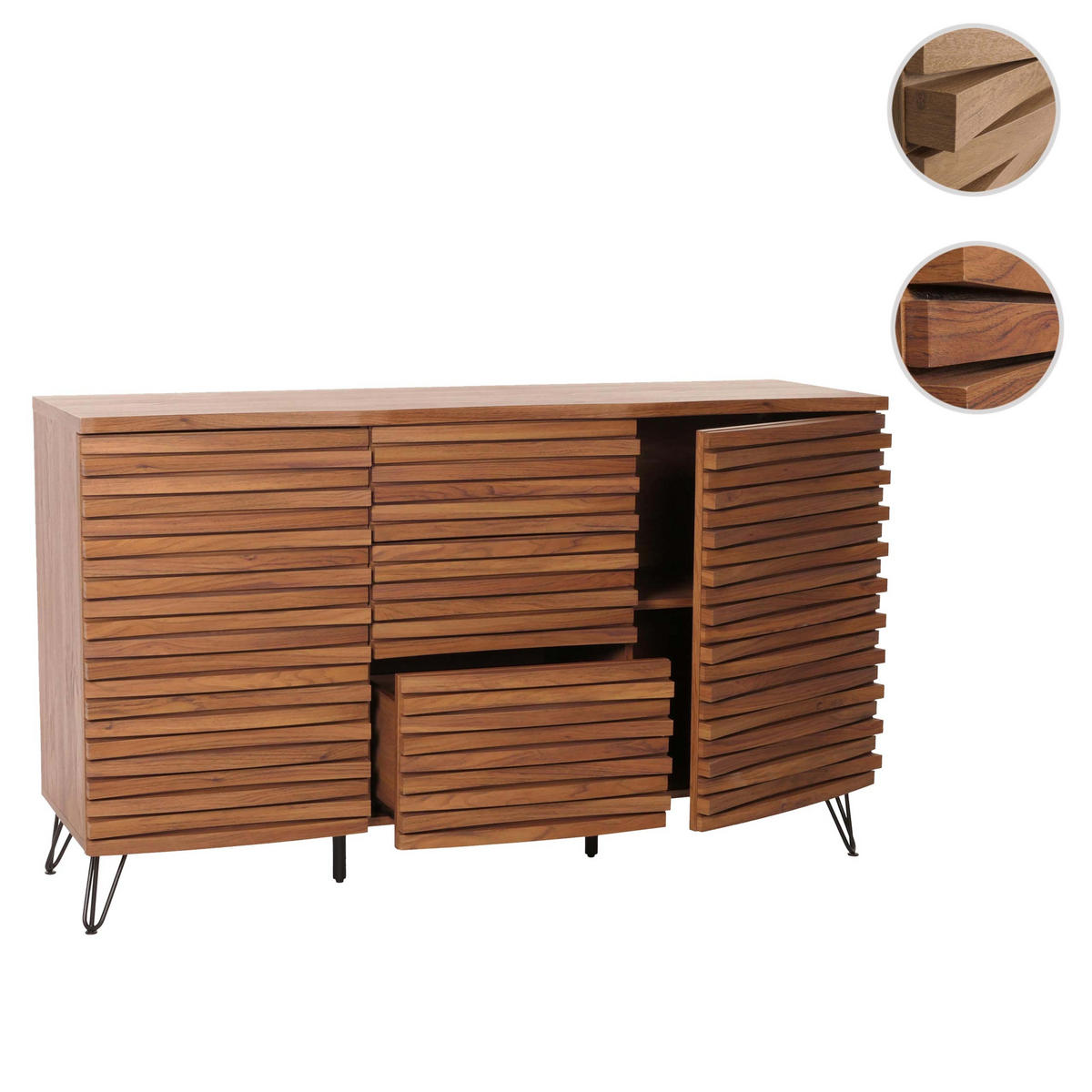 SIDEBOARD Walnuss Dekor - Walnussfarben, Holzwerkstoff (142/85/44cm) - MCW