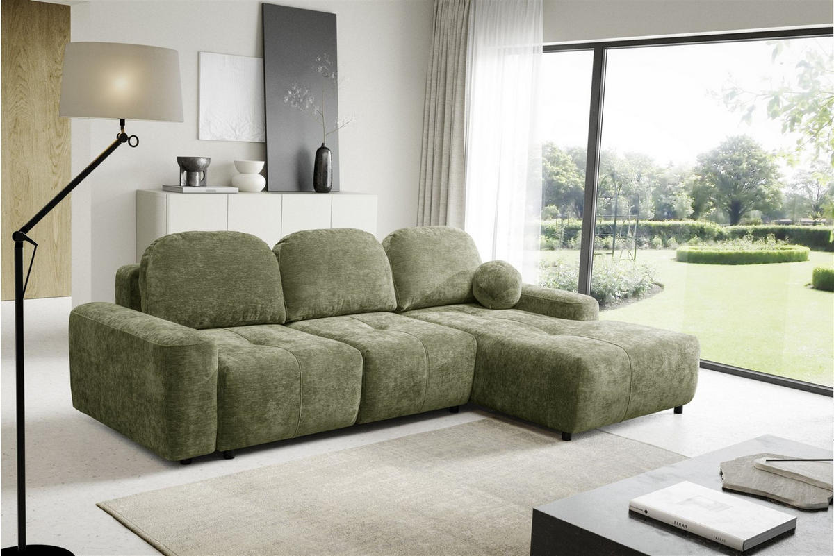ECKSOFA Argos In Vibe - Grün, Holzwerkstoff/Textil (267/170cm) - Fun Möbel