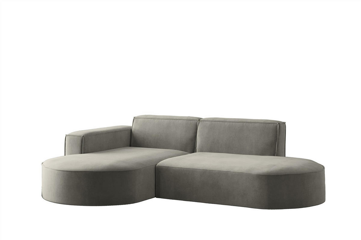 ECKSOFA Palma Xs In Noel - Grau, Holzwerkstoff/Textil (236/165cm) - Fun Möbel