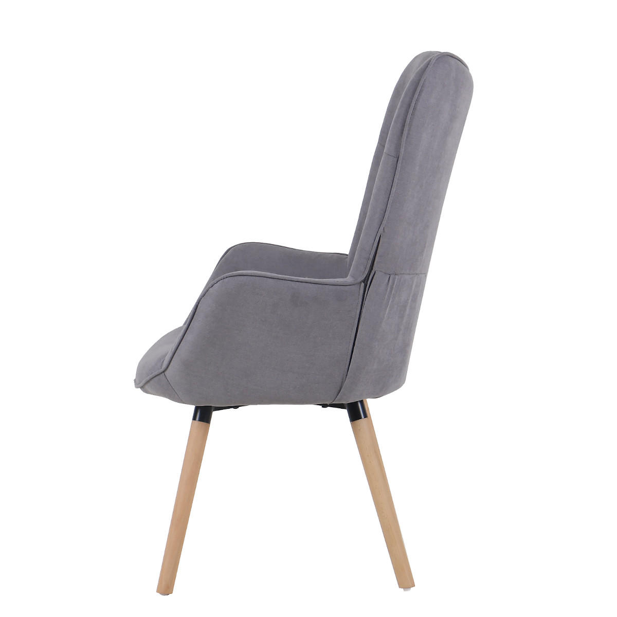 OHRENSESSEL CLEO Stoffbezug Hellgrau - Hellgrau/Grau, Textil (61/107/70cm) - SVITA