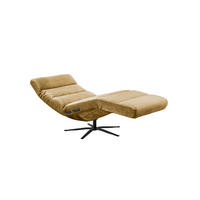 RELAXLIEGE ALINA Gelb Cord - Currygelb/Schwarz, Textil/Metall (82/115/156cm) - KAWOLA
