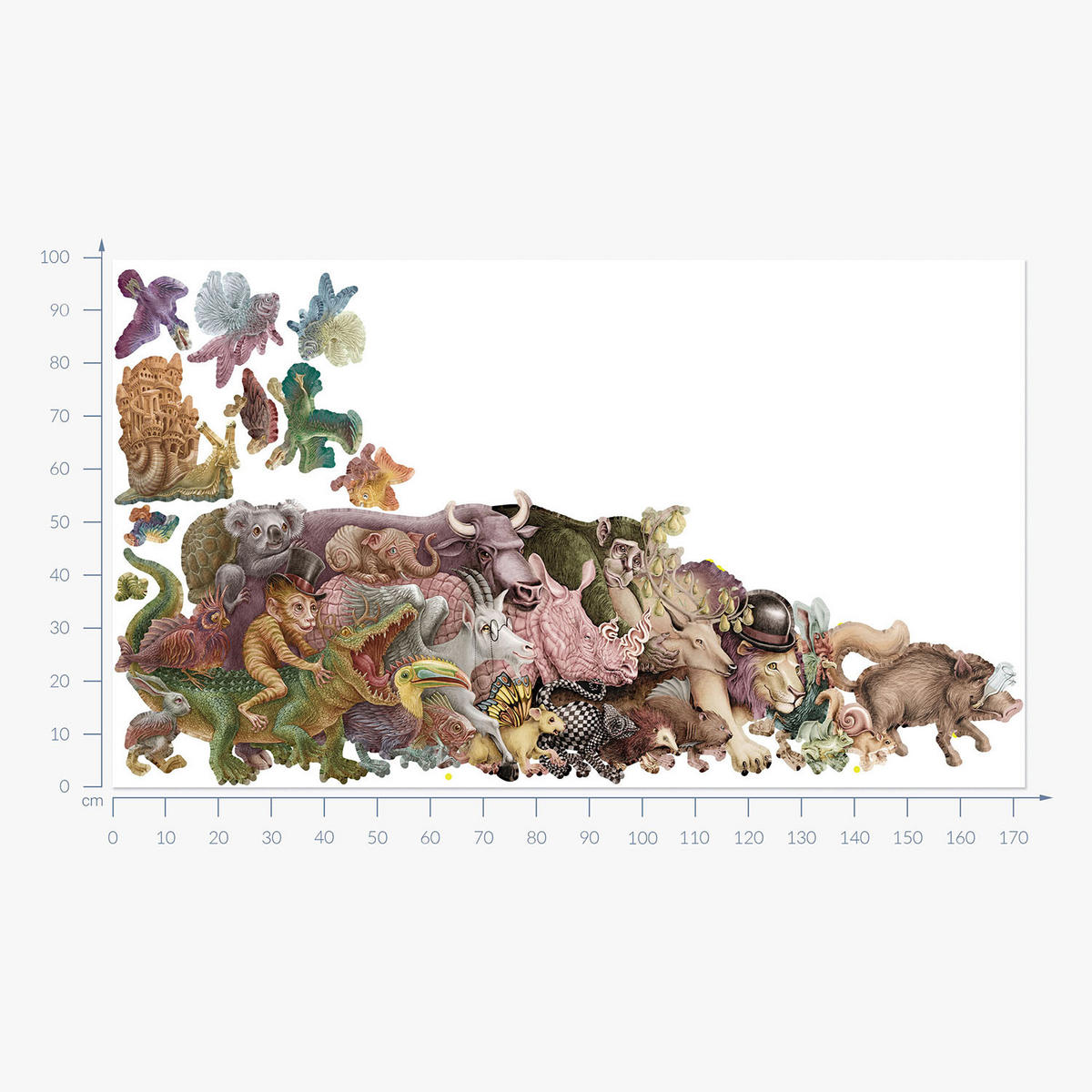 AUFKLEBER 100x173 cm Magische Tiere - Braun, Kunststoff (100/173/0.1cm) - TULUP