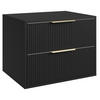 WASCHBECKENUNTERSCHRANK Rimini 2 Schubladen Schwarz Matt - 60 x 46 x 46 cm - Schwarz, Holz (60/46/46cm) - Badplaats