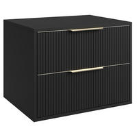 WASCHBECKENUNTERSCHRANK Rimini 2 Schubladen Schwarz Matt - 60 x 46 x 46 cm - Schwarz, Holz (60/46/46cm) - Badplaats