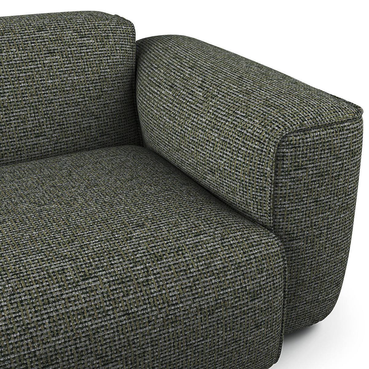 ECKSOFA mit XL-Longchair - Schwarz/Grün, Kunststoff/Textil (260/171cm) - home24