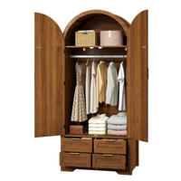 KLEIDERSCHRANK in Walnussfarben mit Kleiderstange und Schubladen für Flur und Schlafzimmer, B80/T50/H179 cm - Nussbaumfarben, Holzwerkstoff/Metall (80/139/50cm) - STILVORA