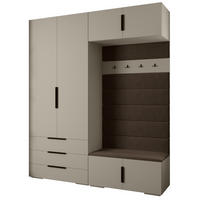 GARDEROBEN-SET 236,7/200/47 - Kaschmir/Schwarz, Holz/Kunststoff (200/236.7/47cm) - Abiks Möbel