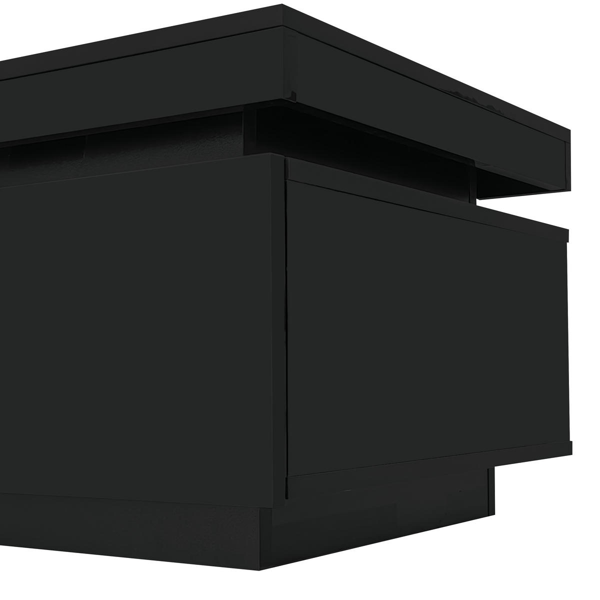 COUCHTISCH 100/50/40,3 cm Schwarz mit LED-Beleuchtung und Schublade - Schwarz, Holzwerkstoff (100/50/40cm) - OKWISH