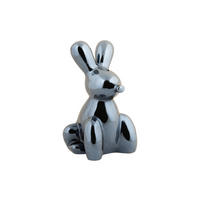 SKULPTUR Bunny 12.7/11.5/20 cm - Schwarz, Keramik (11.5/20/12.7cm) - Present Time