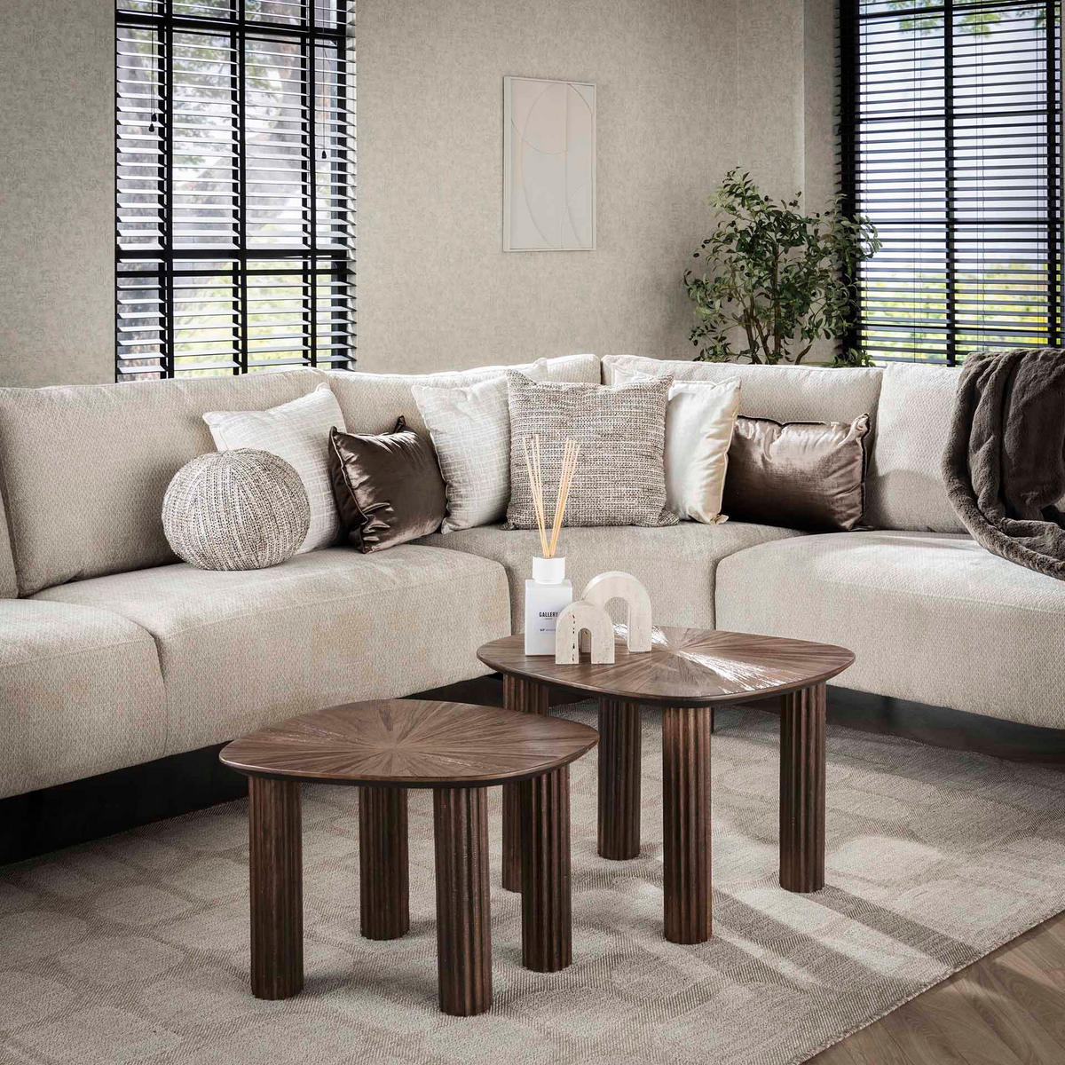 COUCHTISCH Maya Braun 50/62/43 cm 2er-Set - Braun, Holz (50/62/43cm) - Hoyz Collection