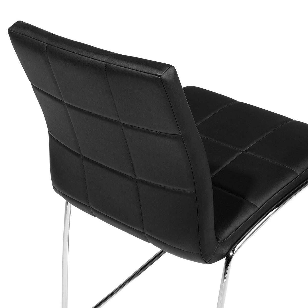 ESSZIMMERSTUHL 2er-Set Kunstleder Schwarz Kiron - Schwarz, Textil/Metall (50/84/54cm) - Beliani