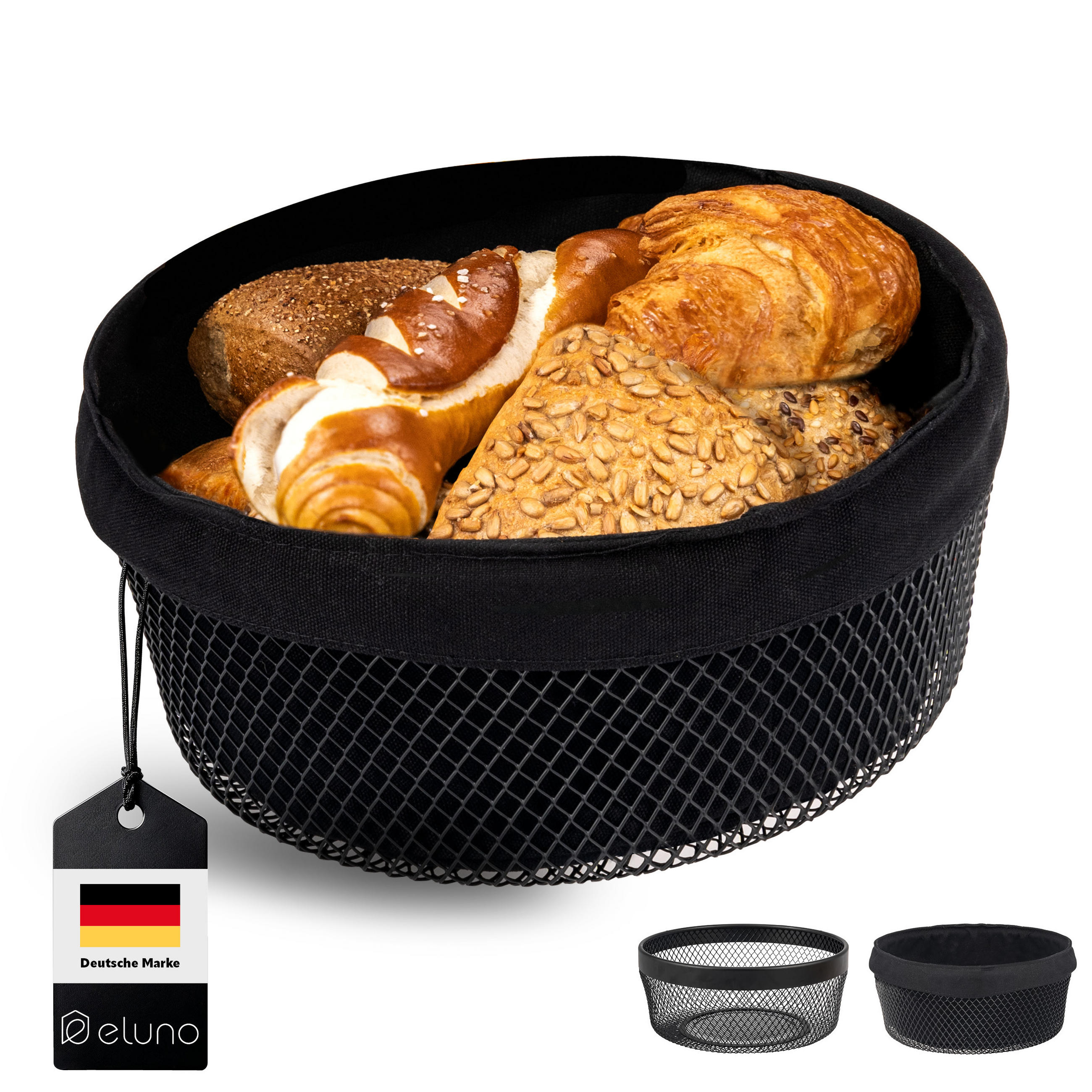 OBSTSCHALE, schwarz, Metall - Schwarz, Metall (25/11cm) - eluno