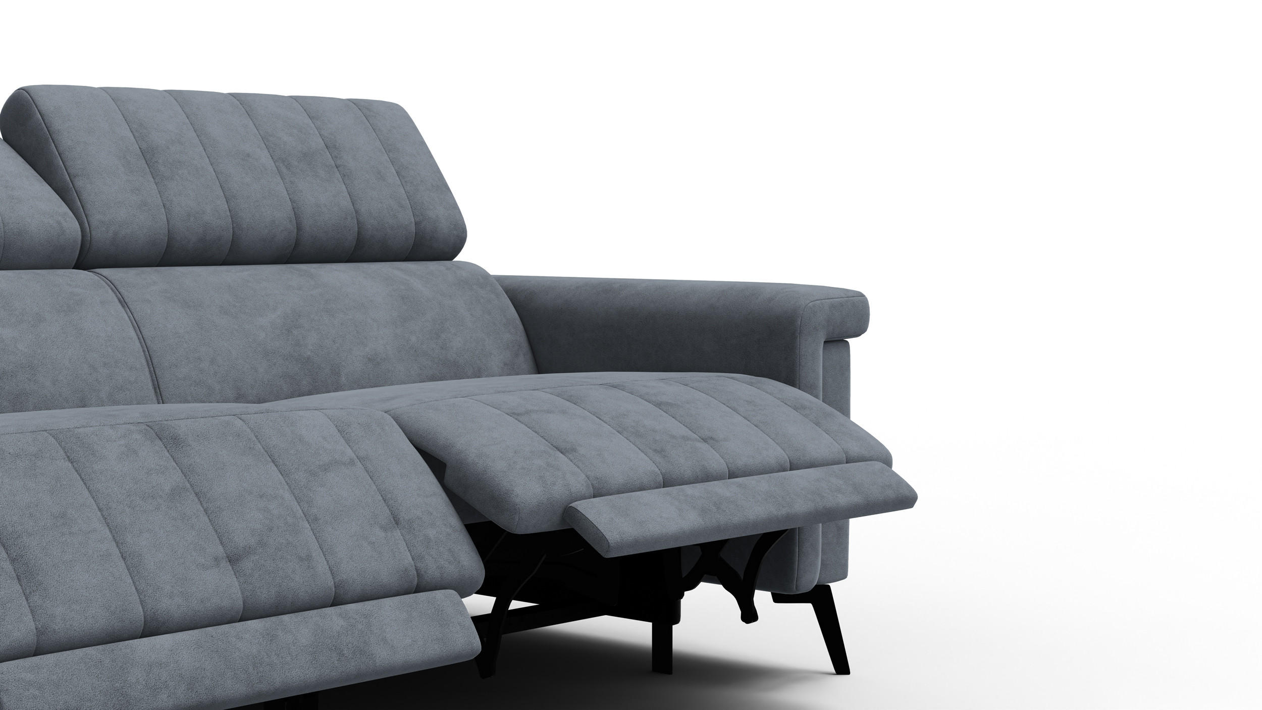 Thumbnail - Courtois Laville Relaxsofa, Dunkelgrau, Textil, 3-Sitzer, 194x80x105 cm, Wohnzimmer, Sofas & Couches, Sofas, Heimkino So...