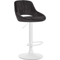 BARHOCKER Milos Samt weiß schwarz - Schwarz/Weiß, Textil/Metall (47/106/48cm) - TPFLiving