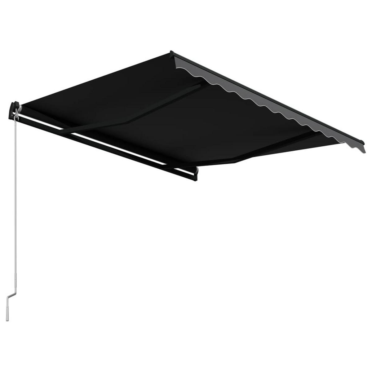 EINZIEHBARE Markise Handbetrieben 300 x 250 cm Anthrazit - Anthrazit, Metall (250/1/300cm) - furnicato