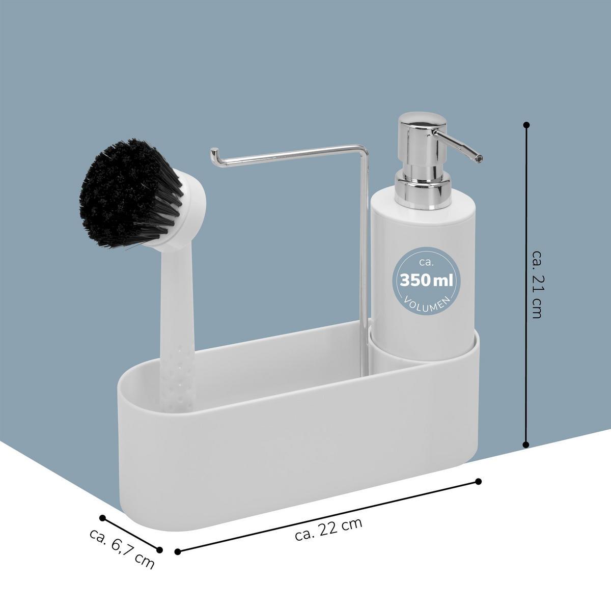 SPÜLBECKENORGANIZER, weiß - Weiß, Kunststoff (22/21/6.7cm) - bremermann